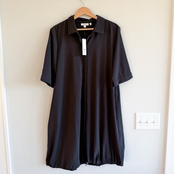 Chico's Dresses & Skirts - Chico's Zenergy UPF Bungee Half Sleeve Mini Shirt Dress Black L NWT